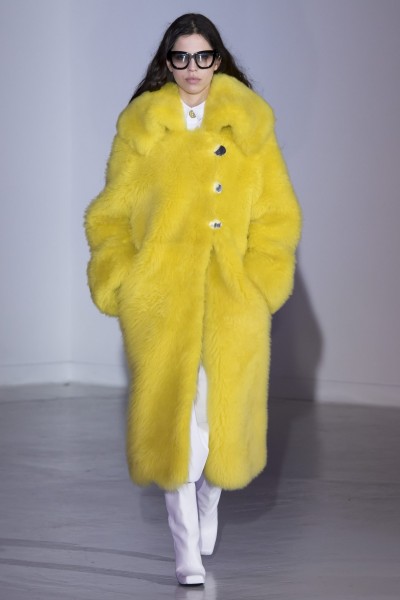 Wanda Nylon, Winter 2017 Gelber Pelzmantel von Wanda Nylon