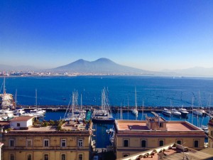 Hafen Neapel mit Vesuv Panoramaa
